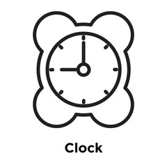 Clock icon vector sign and symbol isolated on white background, Clock logo concept
