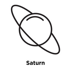 Saturn icon vector sign and symbol isolated on white background, Saturn logo concept