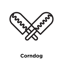 Corndog icon vector sign and symbol isolated on white background, Corndog logo concept