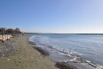 The beautiful Limassol Beach in Cyprus