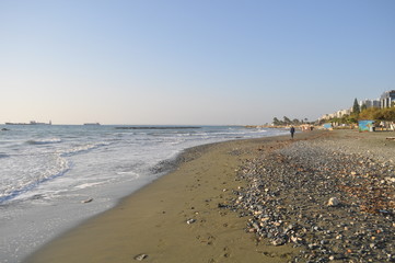 The beautiful Limassol Beach in Cyprus