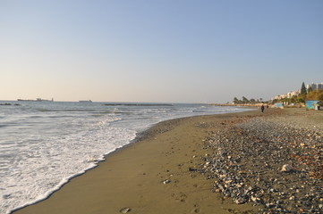 The beautiful Limassol Beach in Cyprus