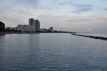 Fototapeta na wymiar The beautiful Limassol Beach in Cyprus