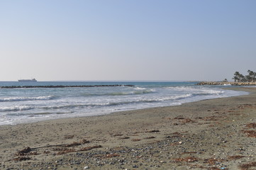 The beautiful Limassol Beach in Cyprus