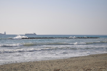 The beautiful Limassol Beach in Cyprus