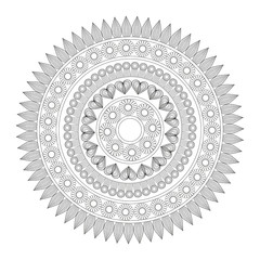 Mandala in black and white colors vector illustration graphic design