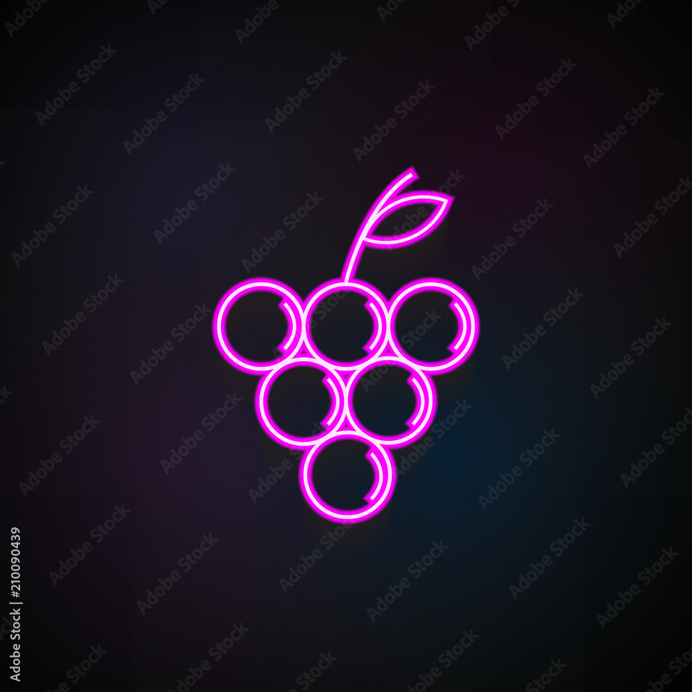 Aufkleber grapes icon. element of fruit icons for mobile concept and web apps. neon grapes icon can be used fo