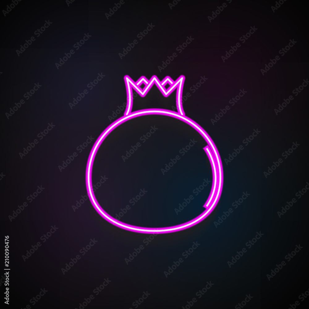 Poster garnet icon. element of fruit icons for mobile concept and web apps. neon garnet icon can be used fo