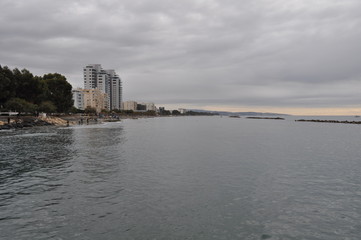 Fototapeta premium The beautiful Limassol Beach in Cyprus