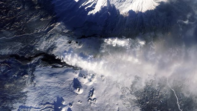 Tolbachik Volcano Seen From Space. Elements of this image furnished by NASA.
