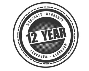 12 years warranty icon stamp