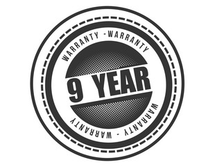 Obraz premium 9 years warranty icon stamp