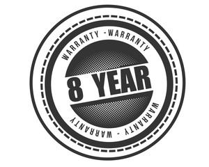 8 years warranty icon stamp