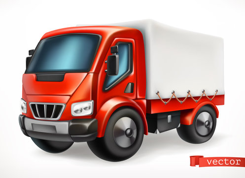 Truck 3d vector icon