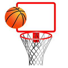 basketball ball and ring with net