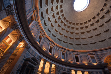 pantheon rome ceiling - obrazy, fototapety, plakaty