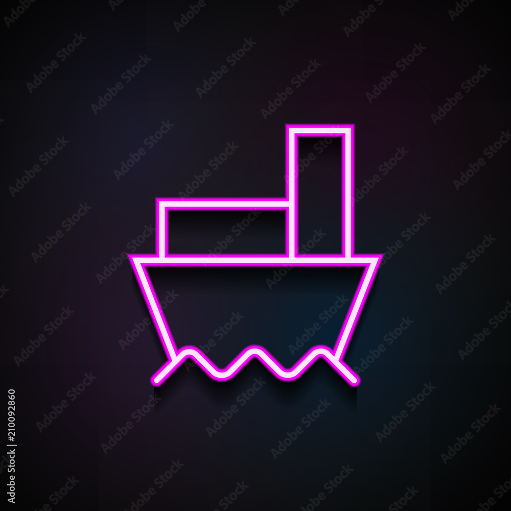 Poster ship icon. element of logistics icons for mobile concept and web apps. neon ship icon can be used fo