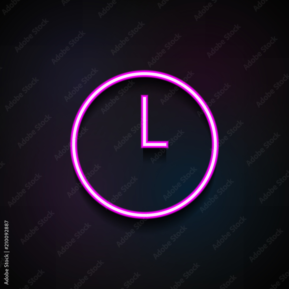 Poster clock icon. element of logistics icons for mobile concept and web apps. neon clock icon can be used 