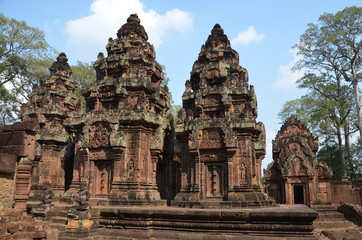 Obraz premium Banteay Srei angkor cambodia ancient sculpture relief