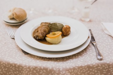 Main dish during an event or wedding