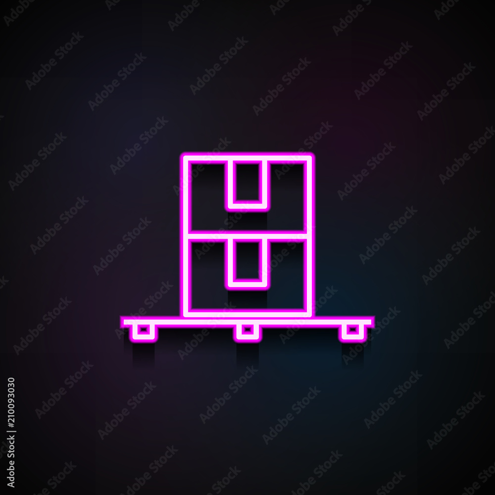 Aufkleber pallet icon. element of logistics icons for mobile concept and web apps. neon pallet icon can be use