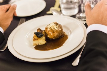 Main dish during an event or wedding