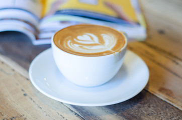 Cup of coffee with beautiful Latte art