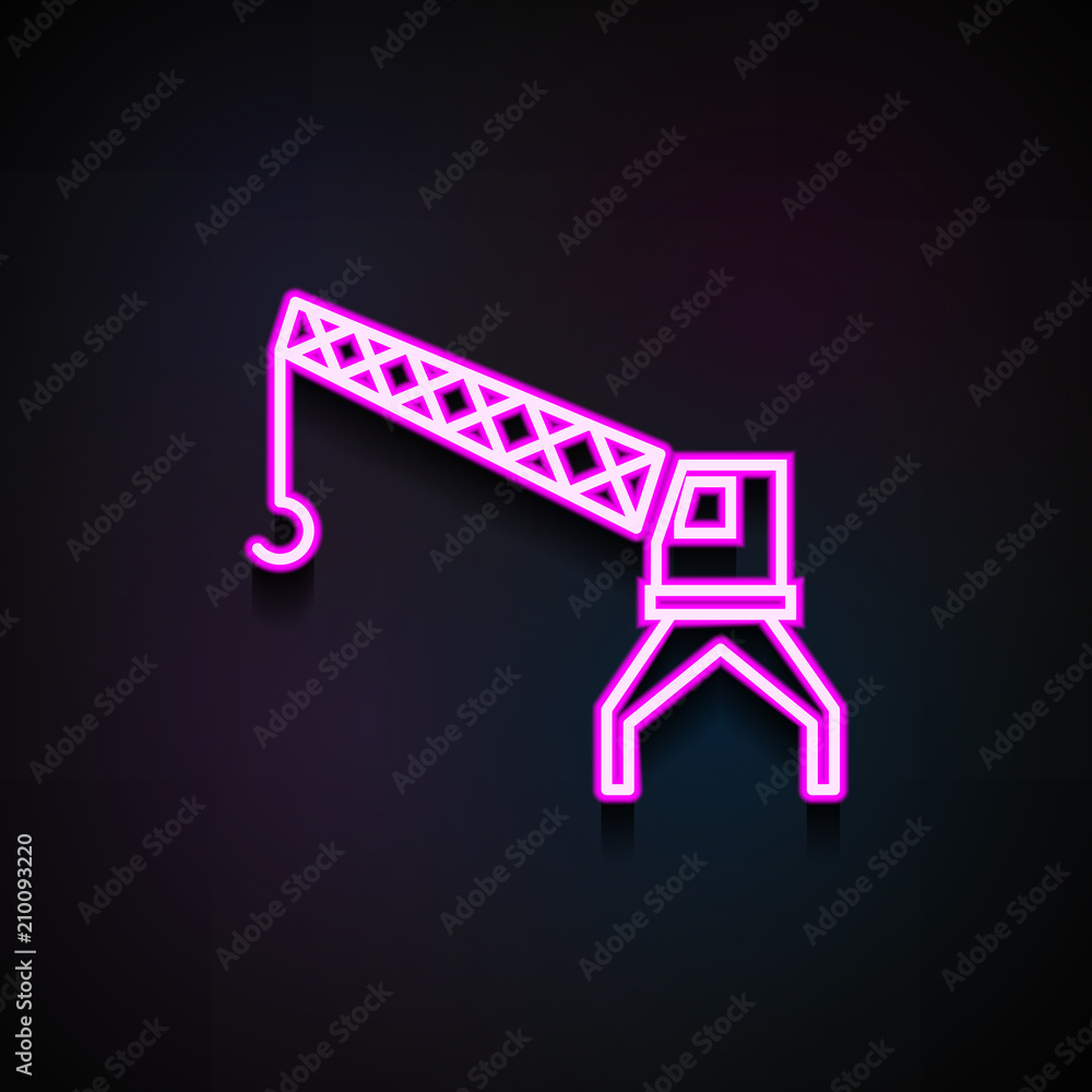 Aufkleber crane hook icon. element of logistics icons for mobile concept and web apps. neon crane hook icon ca