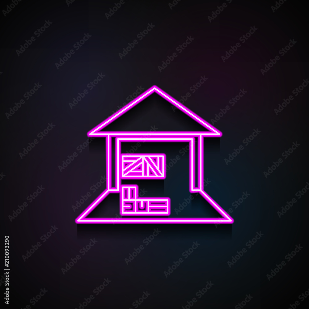 Aufkleber warehouse icon. element of logistics icons for mobile concept and web apps. neon warehouse icon can 