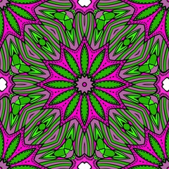 geometric pattern in floral style. Ethnic ornament. Vector illustration. For modern interior design, fashion textile print, wallpaper