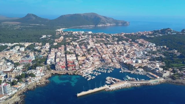 Aerial view. Cala Ratjada on the coast of Mallorca