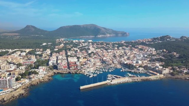 Aerial view. Cala Ratjada on the coast of Mallorca