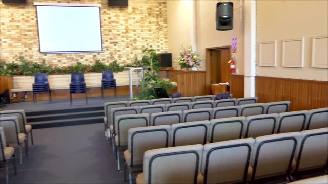 Shot Of Religious Chapel Or Funeral Home For Funeral Service