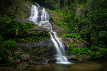 Famous Waterfall in Tijuca National Forest, in Rio de Janeiro, Brazil