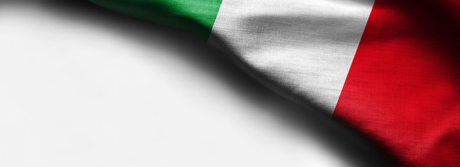 Italian waving flag on white background