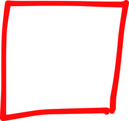 Obraz premium Red Hand-drawn rectangle