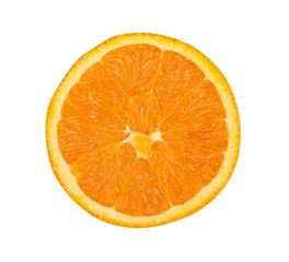 slice of orange isolated on white background