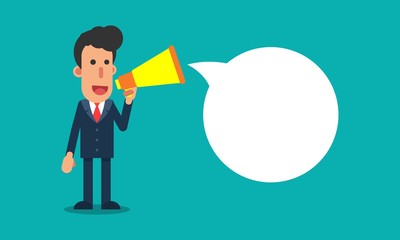 Businessman with megaphone
