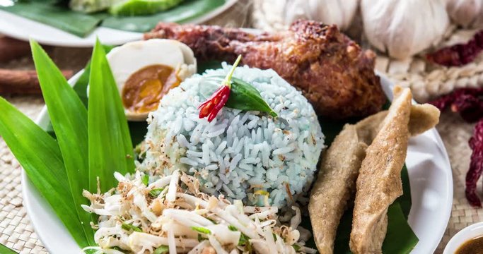Nasi kerabu or nasi ulam