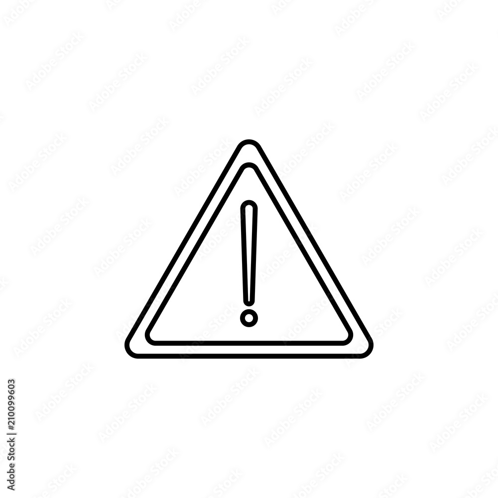 Poster road sign exclamation icon. element of traffic signs icon for mobile concept and web apps. thin line