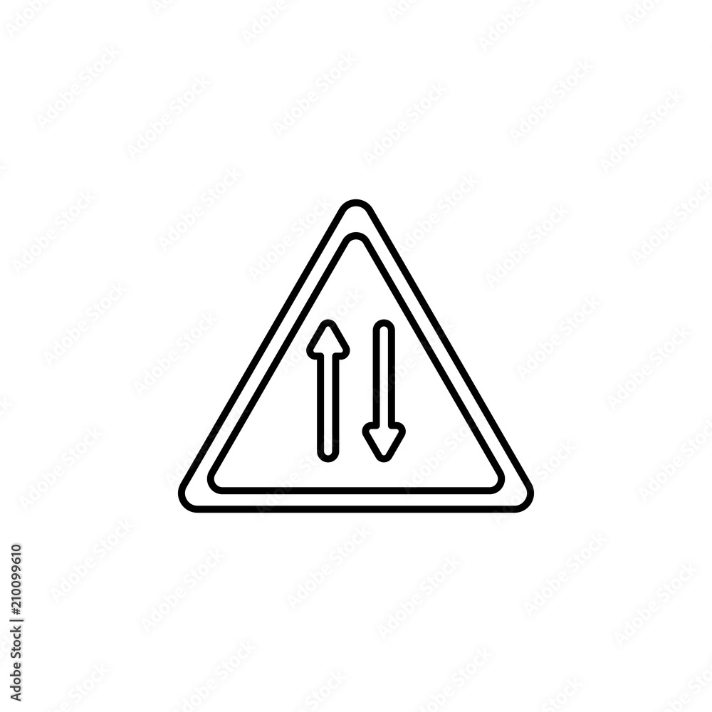 Poster double sign icon. element of traffic signs icon for mobile concept and web apps. thin line double si