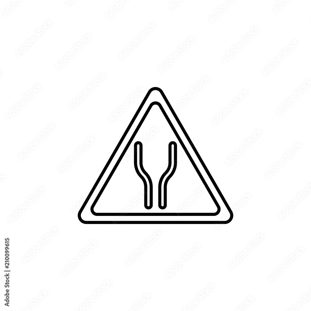Aufkleber widens ahead icon. element of traffic signs icon for mobile concept and web apps. thin line widens a