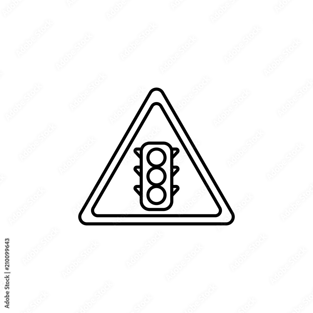 Poster traffic signal road sign icon. element of traffic signs icon for mobile concept and web apps. thin l