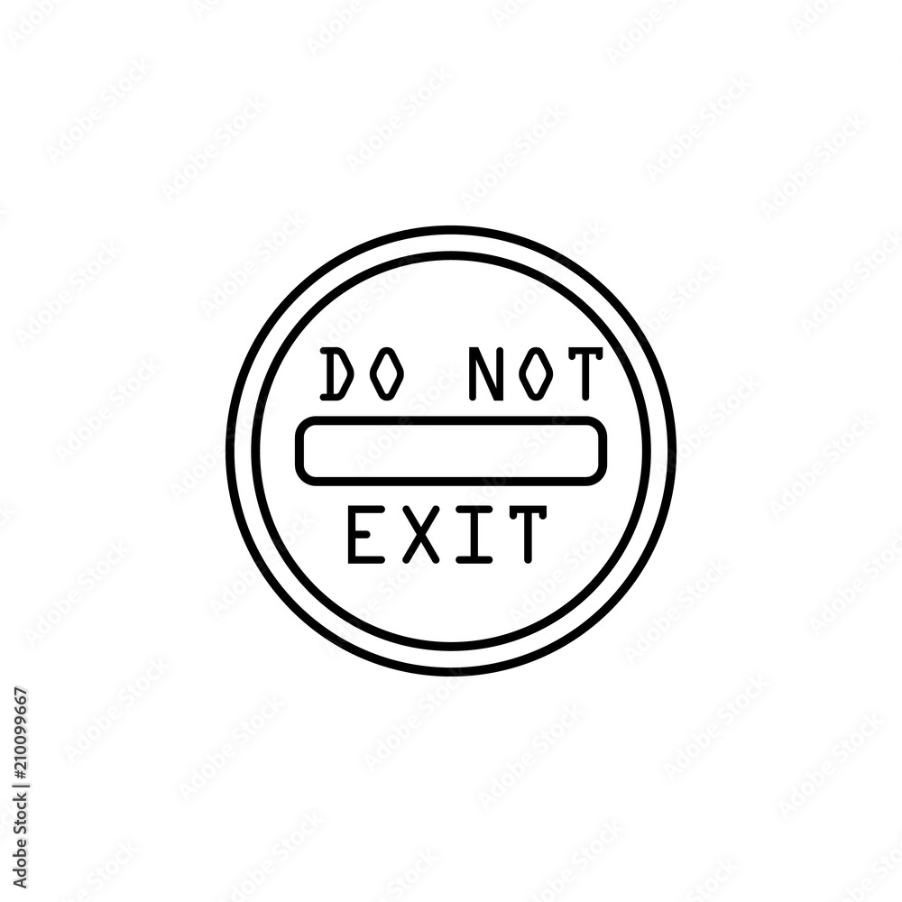 Poster road sign no exit icon. element of traffic signs icon for mobile concept and web apps. thin line roa