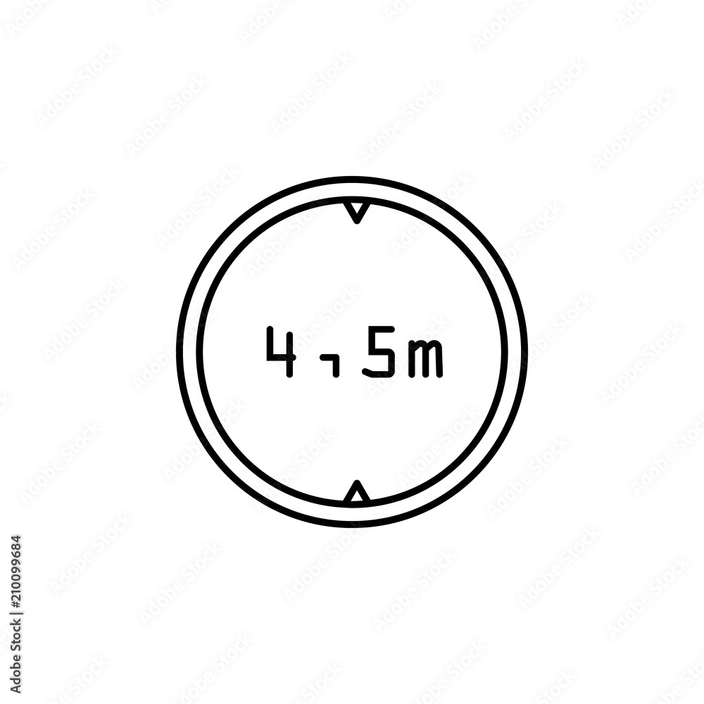 Poster traffic sign restriction 4.5 icon. Element of traffic signs icon for mobile concept and web apps. Thin line traffic sign restriction 4.5 icon can be used for web and mobile