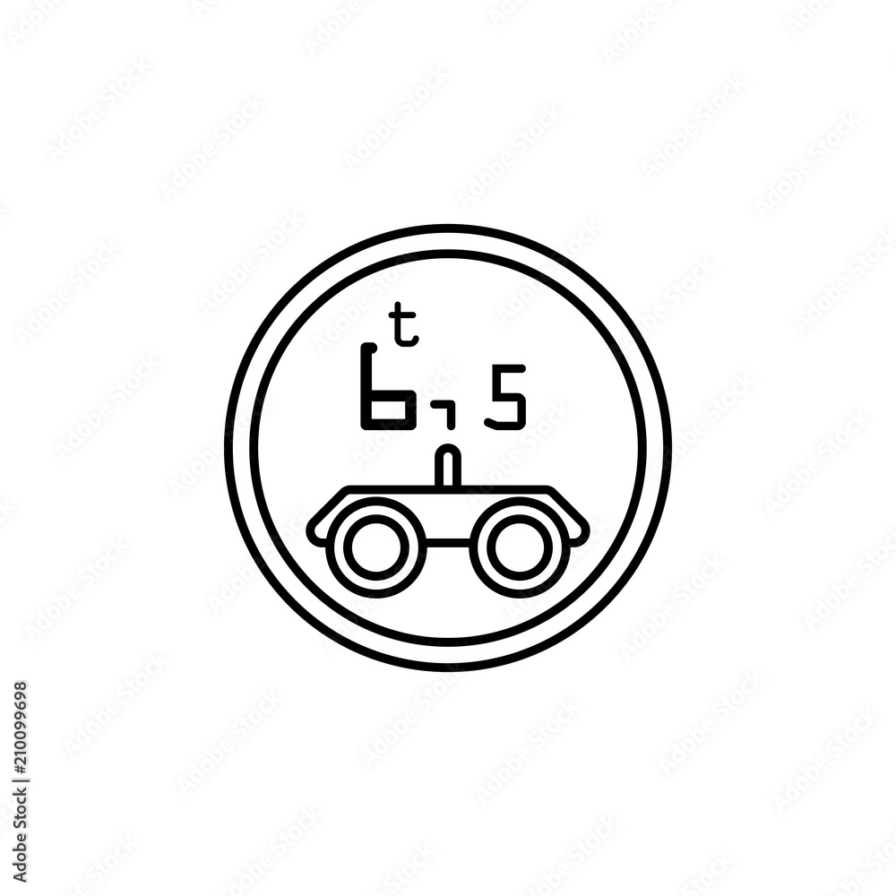 Aufkleber road sign limitation 6.5 tons icon. element of traffic signs icon for mobile concept and web apps. t