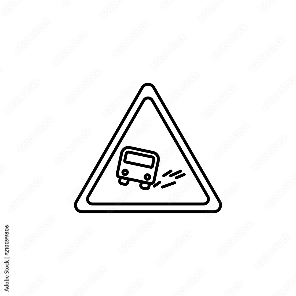 Poster sign gravel icon. element of traffic signs icon for mobile concept and web apps. thin line sign grav
