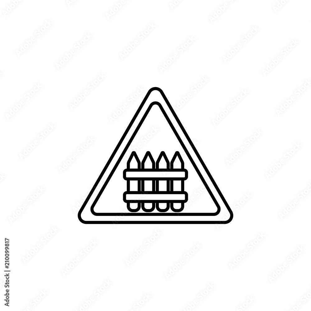 Poster sign railway crossing with barrier icon. element of traffic signs icon for mobile concept and web ap