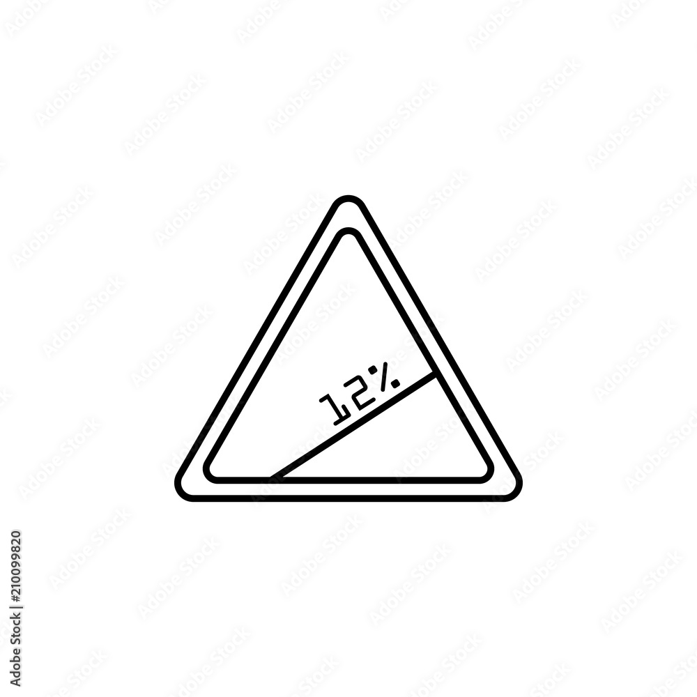 Poster sign of 12% skate icon. element of traffic signs icon for mobile concept and web apps. thin line sig