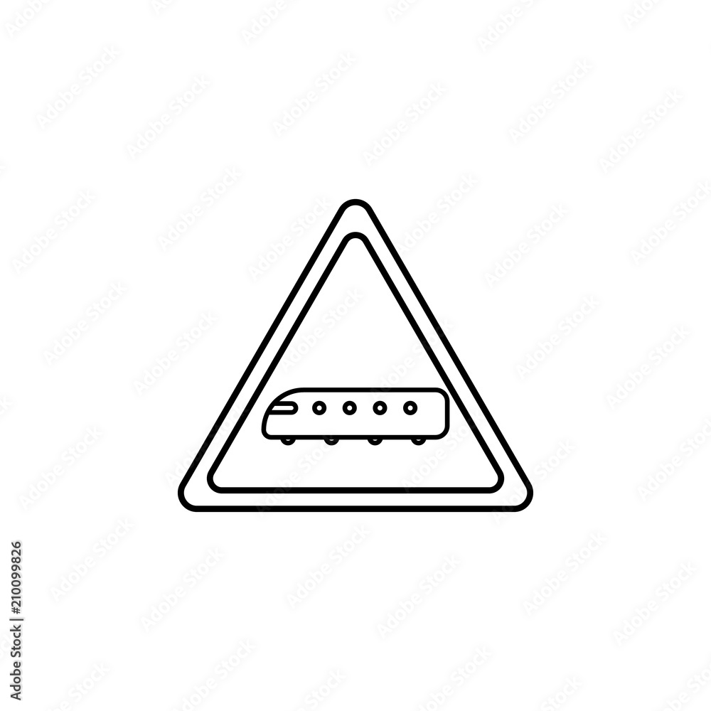 Poster train sign icon. element of traffic signs icon for mobile concept and web apps. thin line train sign